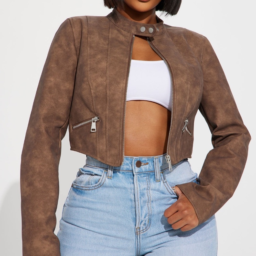 Fashion Nova- A Desert Babe Faux leather jacket
